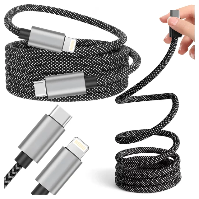 Kabel Zasilający USB-C do Lightning 27W 1m, Szybkie Ładowanie PD, Trwały i Elastyczny Przewód Kompatybilny z iPhone i iPad, Alogy MagiCharge™ – Czarny