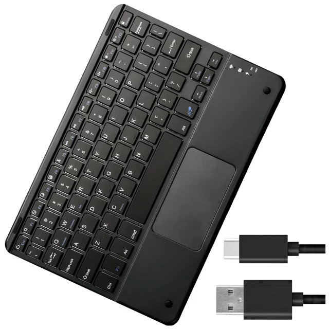 Kabellose Tastatur mit Bluetooth Touchpad Touchpad für PC TV Tablet USB-C Alogy Wireless Schwarz