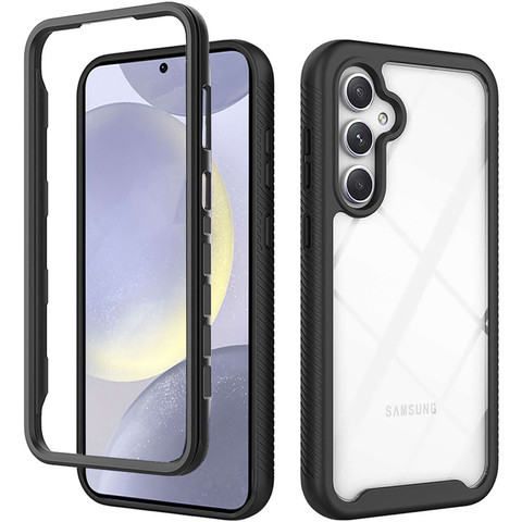 Case for Samsung Galaxy S24 Plus Armored Cover Hydrogel Screen Film Case 360 Defense Pro Black