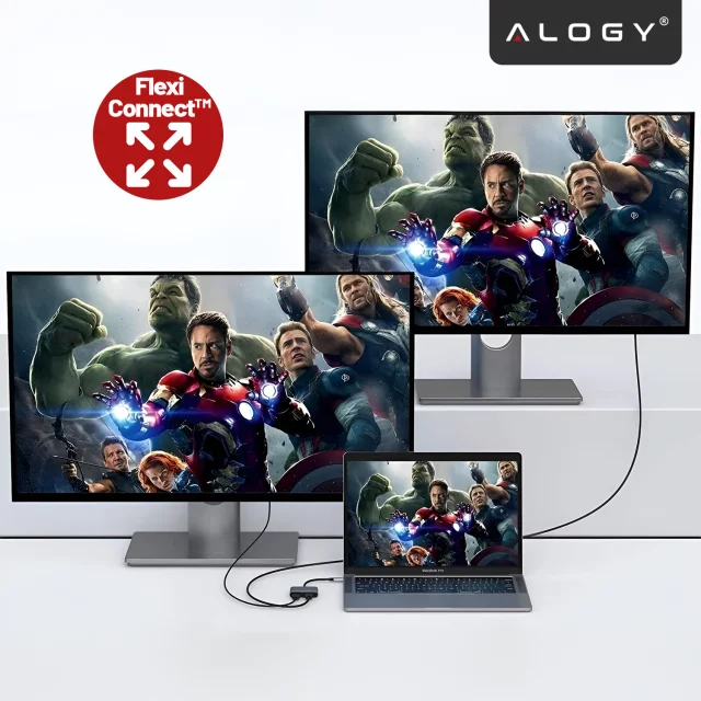 HUB splitter Alogy Adaptér pro počítačový notebook s USB-C na 3x USB-A 2.0 1x USB-A 3.0 šedý