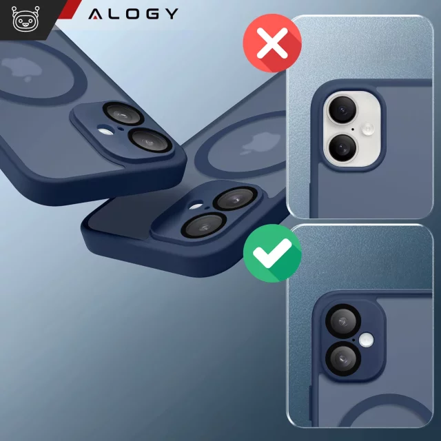 3in1 Hybrid Case Set Tempered Glass for Apple iPhone 16 Protective Case Hybrid MagSafe with Lens Protection Phone Case Alogy 3in1 Case Pack Navy Blue