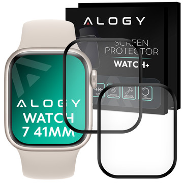 2x Alogy 3D flexibilní sklo pro Apple Watch 7 41mm černé