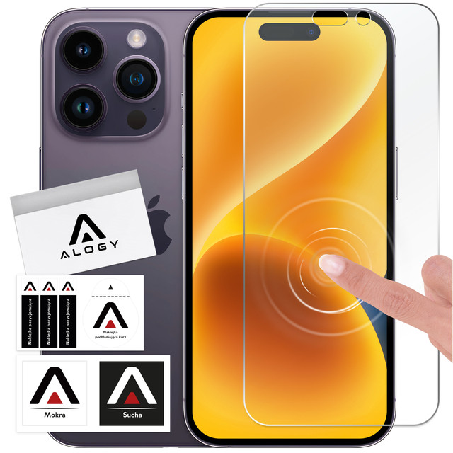 Hybrid Glass for Apple iPhone 14 Pro Max for Alogy Flexi Glass 9H Case Friendly Flat Screen Protector