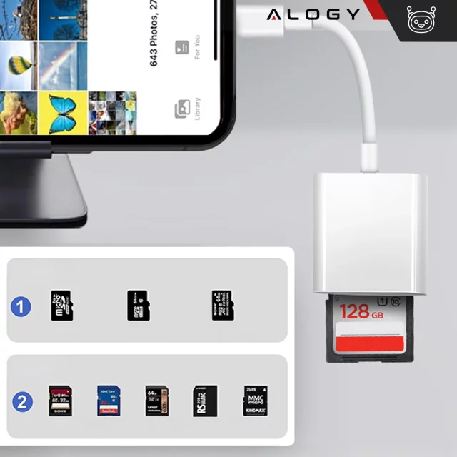 Alogy SD-Micro-Kartenleser für iPhone USB-C-Adapter