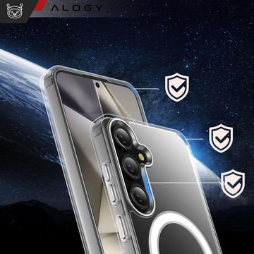Pouzdro pro Samsung Galaxy S23 FE Plus Mag Safe Hybrid Case Zadní kryt pouzdra Anti-Shock Clear Alogy Transparent