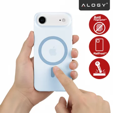 Pouzdro Apple iPhone 17 Air – matný kryt MagSafe s ochranou čočky, tenký a odolný proti poškrábání, perfektně padne – Alogy Skinny MatteCase™ nebesky modrá