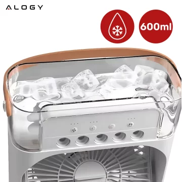 Stolní ventilátor stojící ventilátor malé oběhové čerpadlo s klipem bezdrátové ruční 500mAh USB-C Alogy White