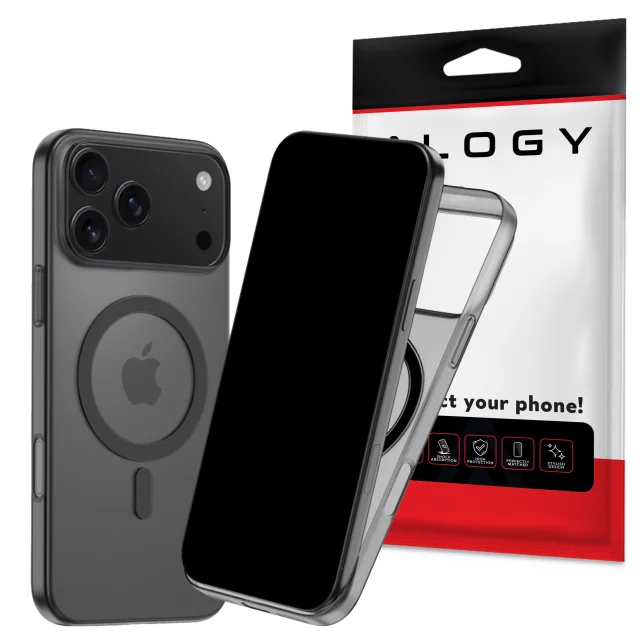 Apple iPhone 17 Pro Max Hülle – Matte MagSafe-Abdeckung mit Linsenschutz, schlank und kratzfest, perfekte Passform – Alogy Skinny MatteCase™ Schwarz