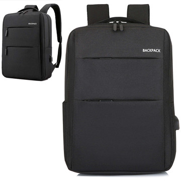 Backpack laptop bag 15.6" large waterproof with USB port Unisex 44x34x13cm for plane Alogy Backpack Black