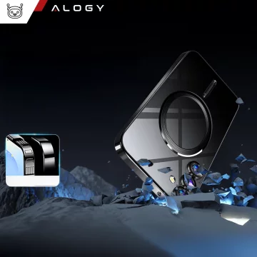 Pouzdro Alogy LuxeShield™️ Glamour Luxusní Kryt s Krytem Fotoaparátu pro Samsung Galaxy S25 Plus, Černé