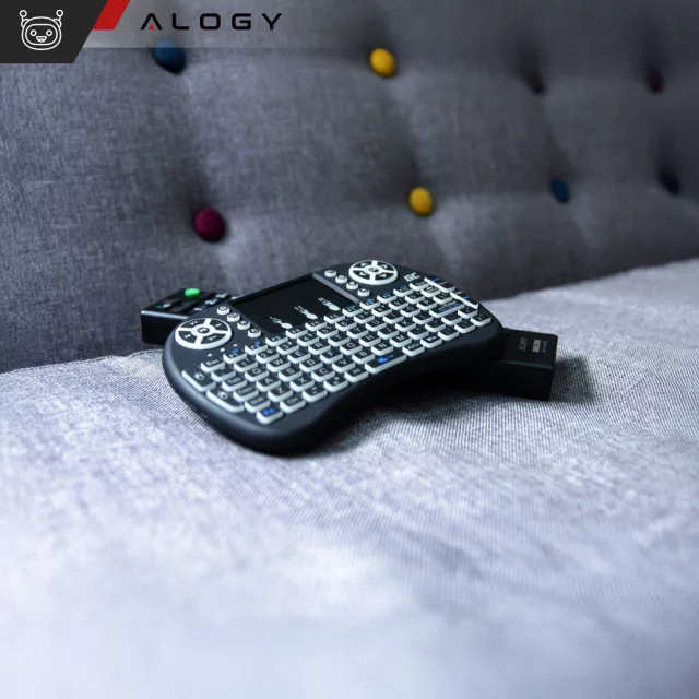 Bezprzewodowa mini Klawiatura Alogy podświetlana 3 kolory touchpad