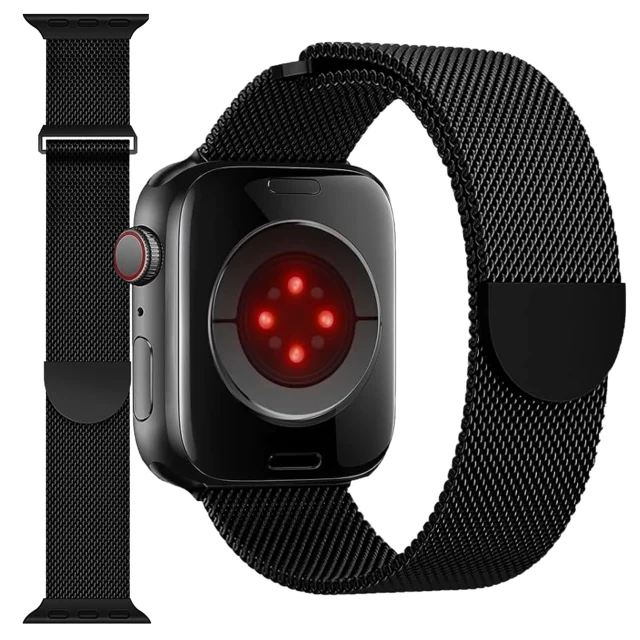 Alogy Stahlarmband für Apple Watch 38/40/41 mm Edelstahl Schwarz