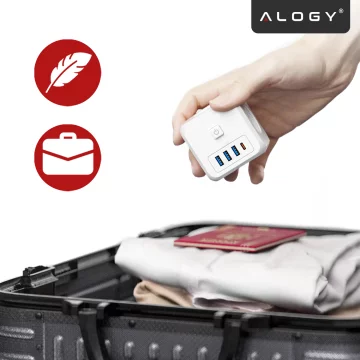 Network splitter splitter Charger adapter thief 3 sockets EU 3x USB USB-C C 7in1 Alogy White