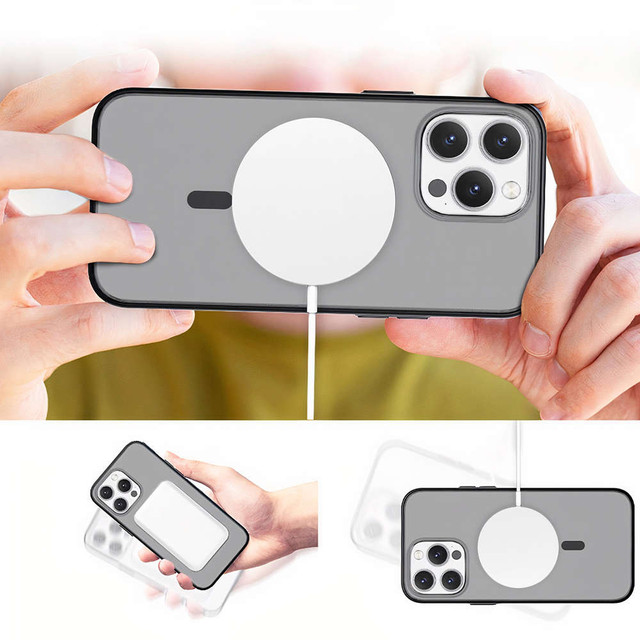 Alogy MagMat matné pouzdro na telefon pro ochranný kryt MagSafe pro Apple iPhone 14 Pro Max Black Glass