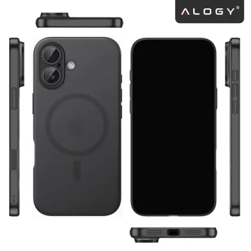 Pouzdro pro Apple iPhone 16 Pro Max Alogy MagSafe Hybrid Matte Case Matte Cover with Lens Protection Black