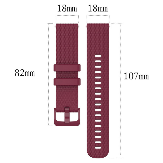 Universal Alogy Strap mit Dornschließe für Smartwatch 18mm bordeaux