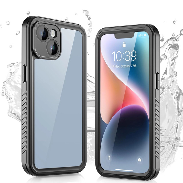 Pouzdro pro iPhone 14 Waterproof Armored 360 Case Krytí objektivu hybridního fotoaparátu IP68 Vodotěsné černé