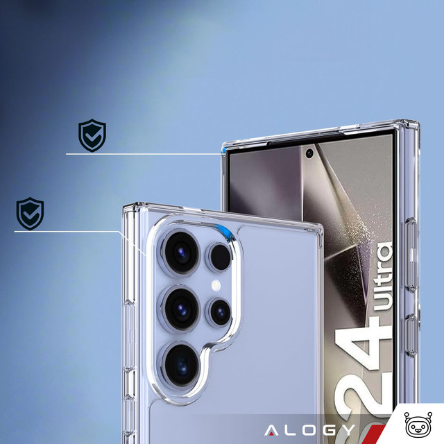 Case for Samsung Galaxy S24 Ultra Back Cover Hybrid Clear Case Alogy Transparent Glass