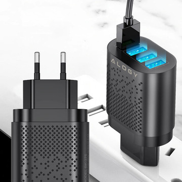 Alogy 4x USB Quick Charge 3.0 2.4A Schnellladegerät Schwarz
