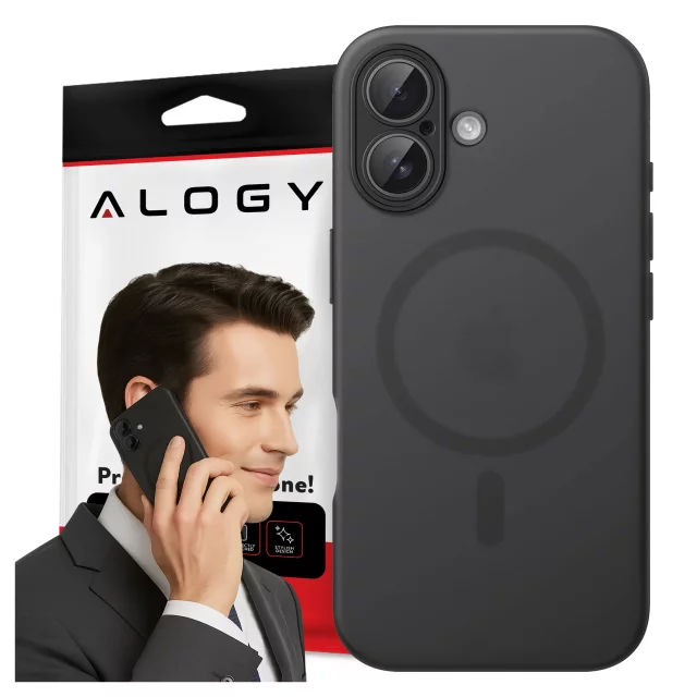 Case for Apple iPhone 16 Pro Max Alogy MagSafe Hybrid Matte Case with Lens Protection Black