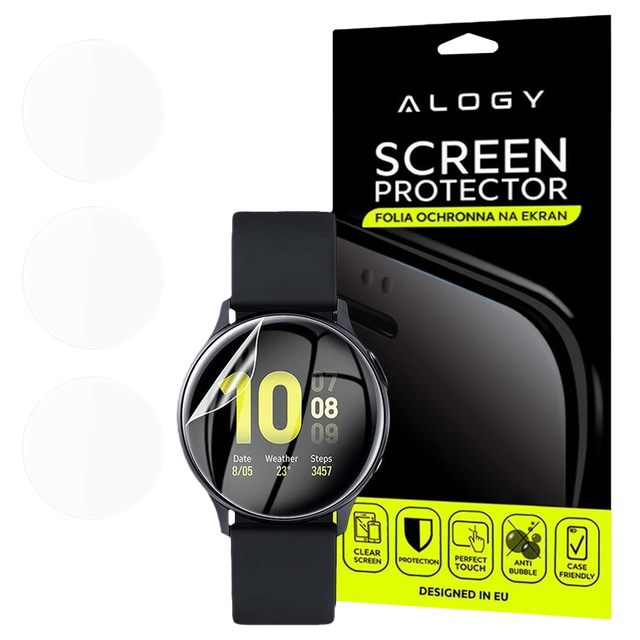 Folia hydrożelowa x3 Alogy Hydrogel do Galaxy Watch Active 2 44 mm
