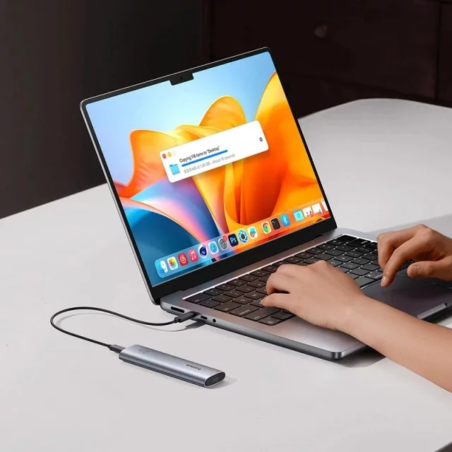 Baseus FlyJoy M.2 NVMe 10 Gb/s SSD-Gehäuse – Graues Gehäuse bis zu 8 TB