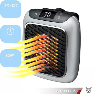 Powerful Mini Electric Heater Farelka Fan Heater for Socket Contact Pilot 800W Heater Heater EU Alogy Gray