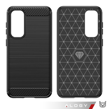 Hülle für Samsung Galaxy S23 FE gepanzerte Rückseite Handyhülle Alogy Carbon Silikon schwarz