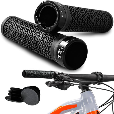 Bicycle grips, ergonomic handlebar grips, for MTB Alogy Sport bike, Black [2 pcs]