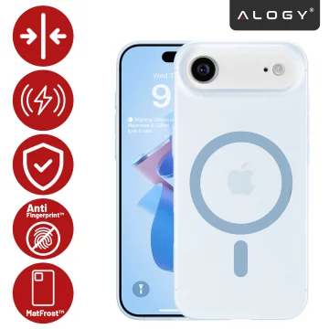 Pouzdro Apple iPhone 17 Air – matný kryt MagSafe s ochranou čočky, tenký a odolný proti poškrábání, perfektně padne – Alogy Skinny MatteCase™ nebesky modrá