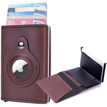 Alogy Smart Wallet s držákem na kartu AirTag Air Tag pro hotovostní RFID ochranu Hnědá