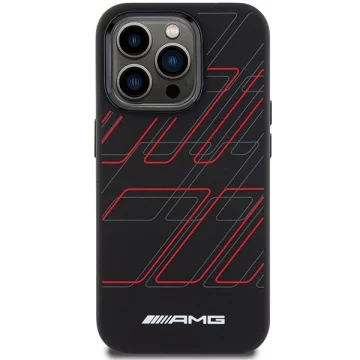 Etui do iPhone 15 Pro AMG Silicone Rhombuses MagSafe czarne