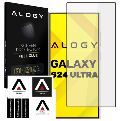 Tempered glass for the Alogy Full Glue case friendly case for Samsung Galaxy S24 Ultra Black