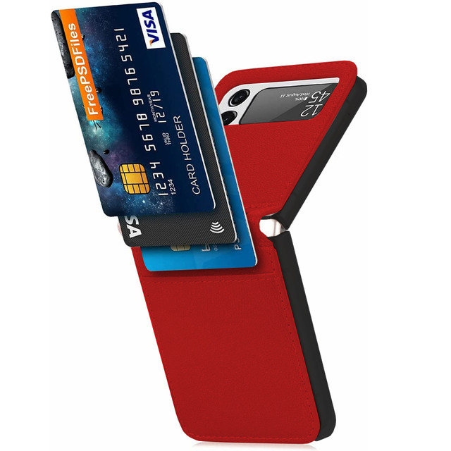 Etui z klapką portfel Alogy skórzane do Samsung Galaxy Z Flip 3 5G Czerwone