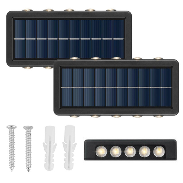 2x Solar wall lamp Alogy Solar Lamp outdoor IP65 2V facade with dusk sensor 10 LED