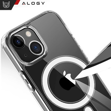 Case for iPhone 15 Plus MagSafe Housing Hybrid Case Cover Shock Clear Alogy Transparent Glass