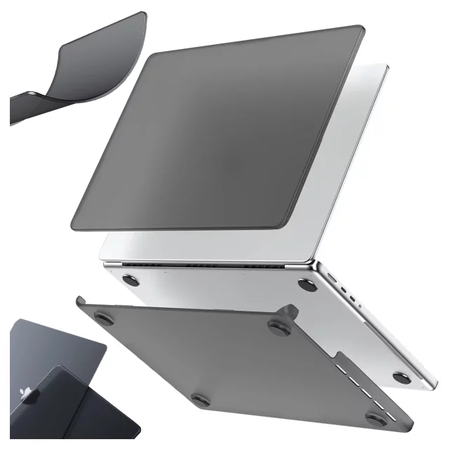 Etui ochronne do Apple Macbook Pro 14 - M1/M2/M3/M4 2021-2024 Alogy AirGuard™ Elastyczna obudowa bez odcisków palców Matowa Czerń