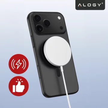Hülle für Apple iPhone 16 Pro Max Alogy MagSafe Hybrid Matte Case Matte Cover mit Linsenschutz Schwarz