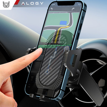 Alogy 3-in-1 car phone holder for the windshield for the dashboard grille Black