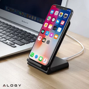 Alogy Qi Stand Charger induction wireless charger for phone stand charging station 15W Black
