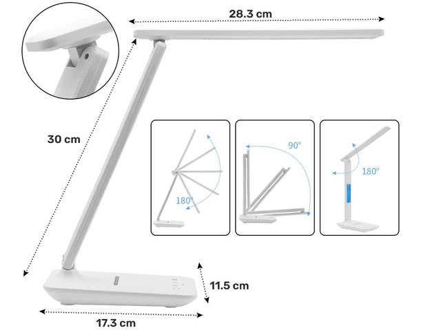 Alogy LED desk lamp 10W Qi induction charger with display White