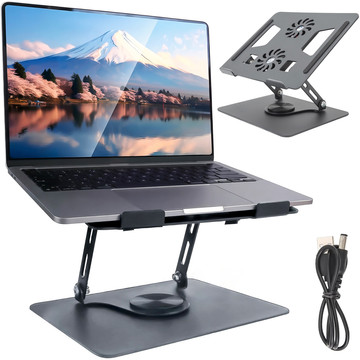 Laptop Table Stand 17.3" Adjustable 360 ​​Cooling Foldable Aluminum 25x21.7cm Alogy Graphite