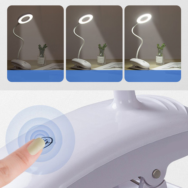 Desk lamp Alogy Desk LED Ring Lamp with a desk clip wireless flexible White