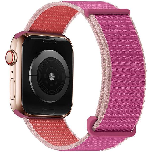Alogy Nylon Strap with Velcro for Apple Watch 1/2/3/4/5/6/7/8/SE/Ultra (42/44/45/49mm) Pink