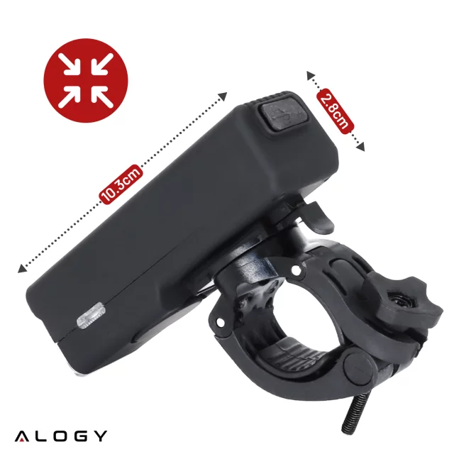 Lampka rowerowa SUPER JASNA 8H ŚWIECENIA przód LED przednia światło roweru z DZWONKIEM przewodowym oświetlenie 450LM 2000MAH wodoodporna światełko na rower czarna