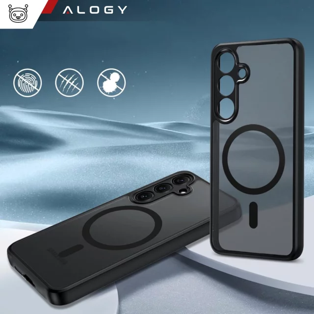Etui do Samsung Galaxy S24 FE obudowa ochronna na telefon Alogy Matte HybridMag™️ Case do MagSafe Matowe Czarne