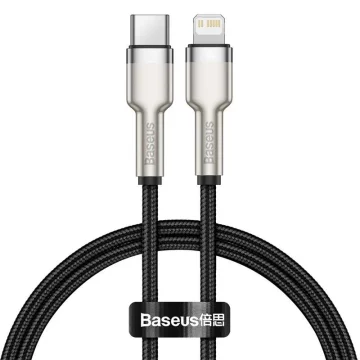 Kabel USB-C do Lightning Baseus Cafule, PD, 20W, 0,25m (černý)