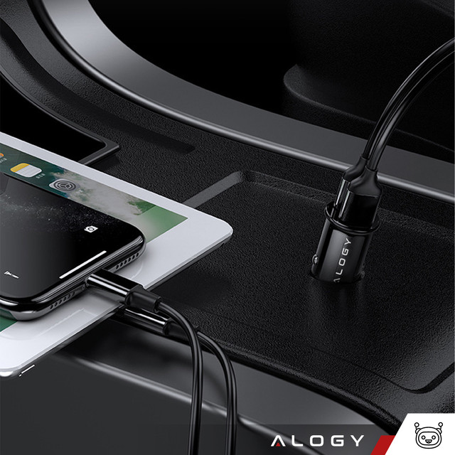 Car charger 38W USB QC 3.0 18W USB-C C PD 20W fast powerful for Alogy Car phone black