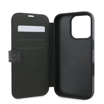 Guess GUBKP16X4GMGGR iPhone 16 Pro Max 6.9" černá/černá kniha 4G Metal Logo
