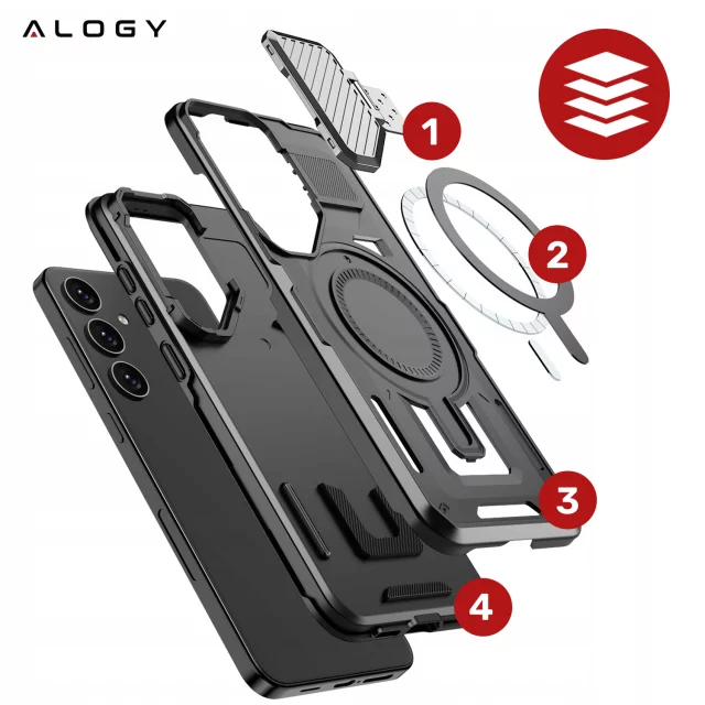 Hülle für Apple iPhone 16 Pro Max Alogy Anti-Shock Hybrid Case für MagSafe Transparent